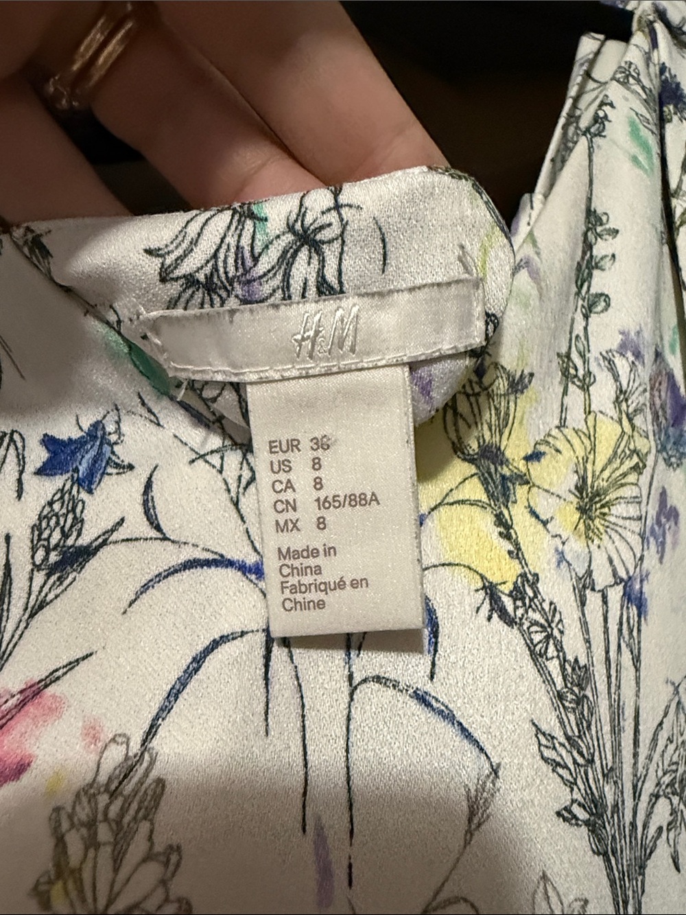 H&M White Floral High-Low Slip Dress with Multicolor Wildflowers - Picture 2 of 3